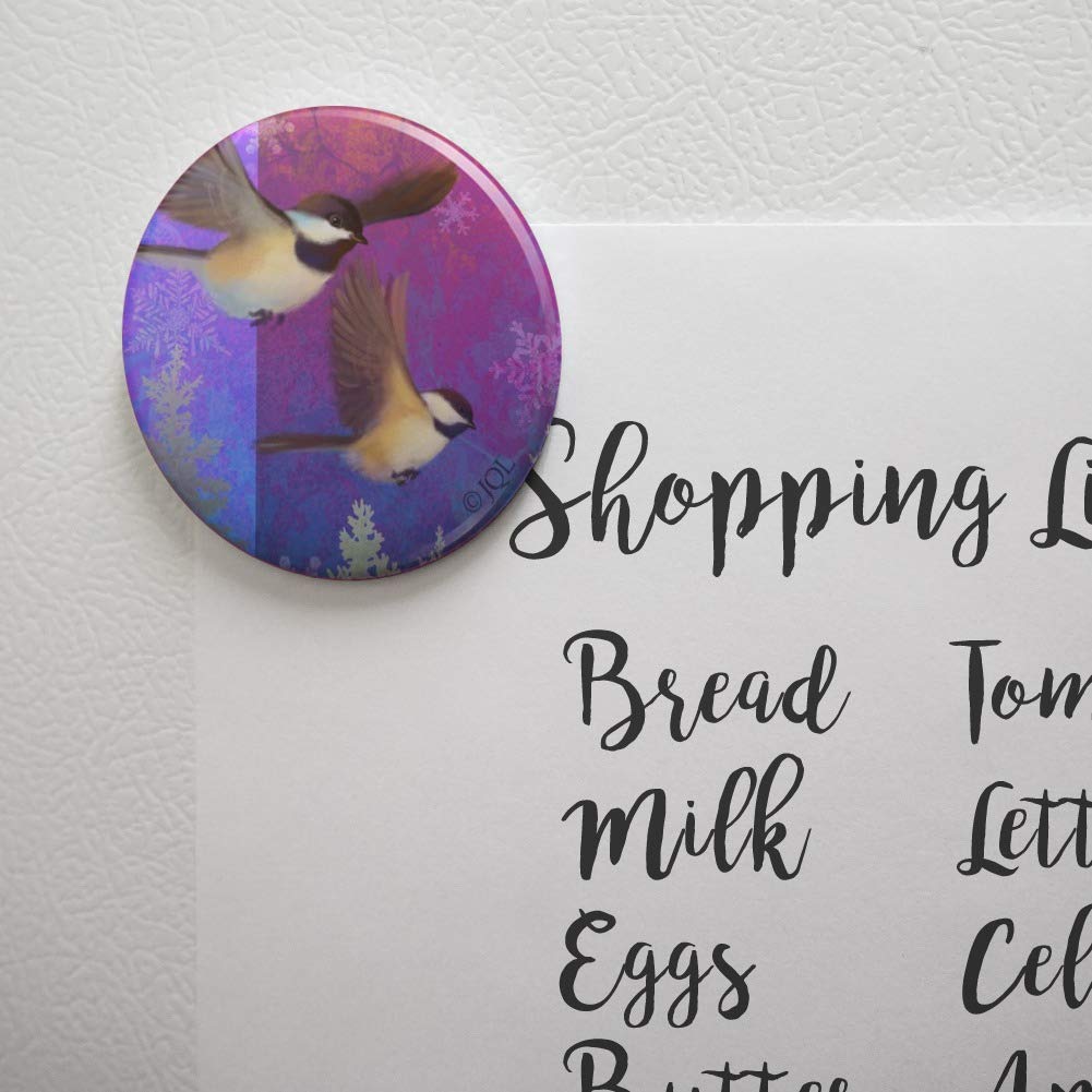 Christmas Holiday Chickadees Birds Kitchen Refrigerator Magnets - Cute Decorative Fridge Magnets for Home, Office & Gifts - Perfect for Holiday Decor, DIY Scrapbooking & Memo Organization