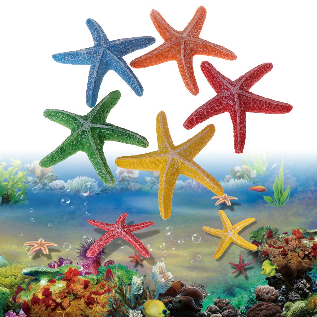 Artificial Starfish Decor for Fish Tank - Durable Resin Aquarium Ornament for Saltwater & Freshwater Tanks - Perfect for Marine Theme Aquascaping & Underwater Decorations