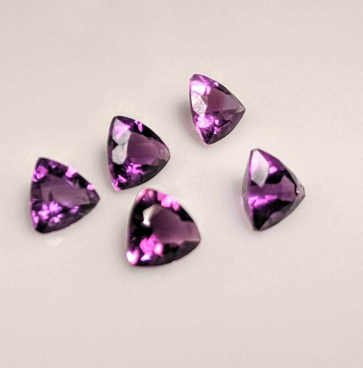 Natural Genuine Brazilian Amethyst Loose Stones - 4mm, 5mm, 6mm, or 7mm Trillion Cut | VVS Eye Clean | February Birthstone | Wholesale Bulk Gems for Jewelry Making, Wire Wrapping & Healing Crystals