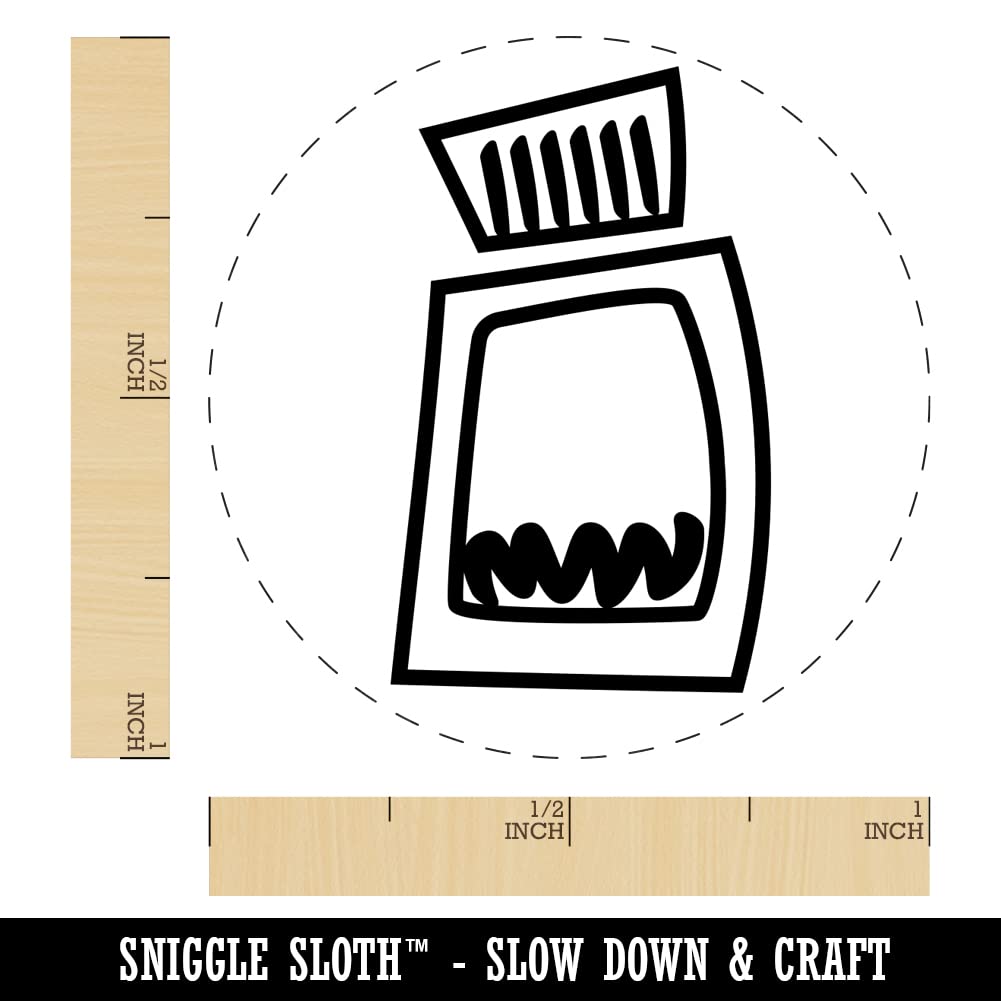 Self-Inking Rubber Stamp with Red Ink - 1 Inch Medium Ink Bottle Doodle Stamper for Crafting, Scrapbooking & Planner Decoration - Perfect for DIY Projects, Journals, and Card Making