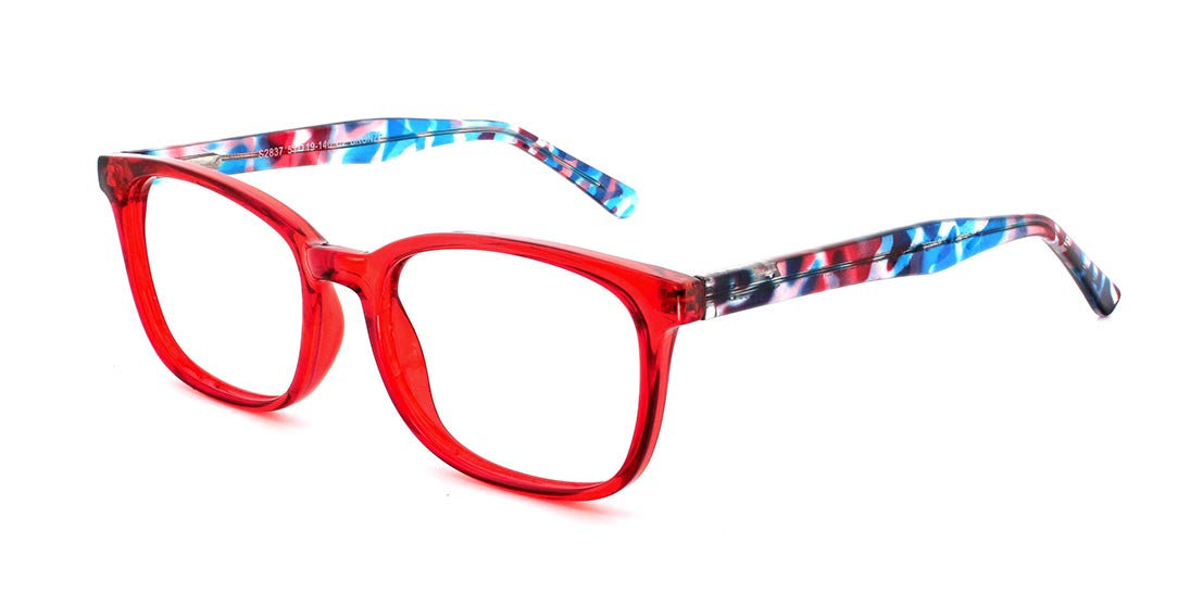 Colorpop Square Reader Frame S2837 - Red Bronze Glasses for Women & Men | Trendy Square Eyeglass Frames for Reading, Fashion & Everyday Wear