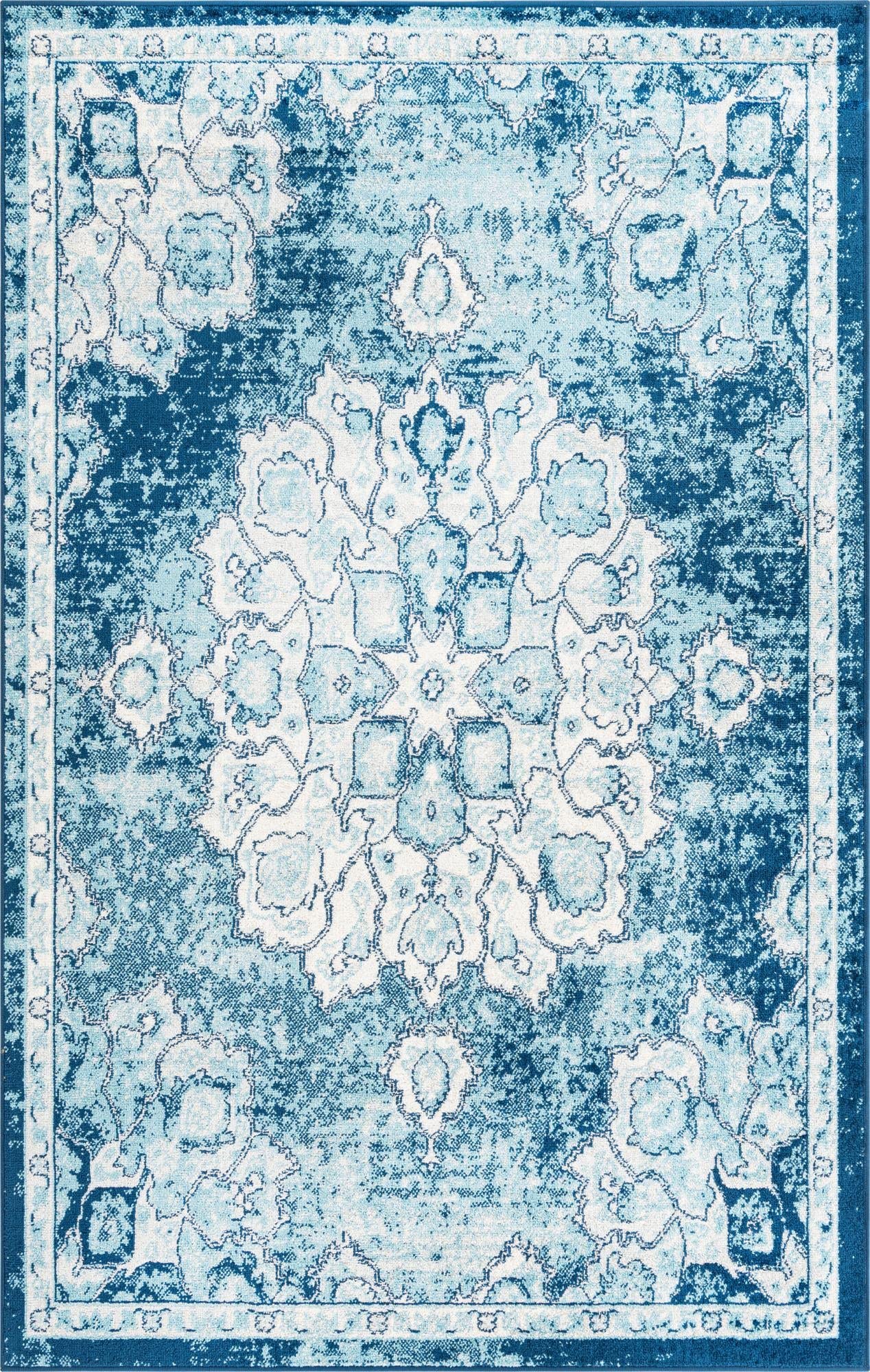 Parker Collection 5' x 8' Navy Blue Area Rug - Soft Medium Pile Living Room Rug for Home Decor, Dining Room & Open Floor Plans | Durable & Stylish Modern Carpet for Bedroom, Office & High Traffic Areas