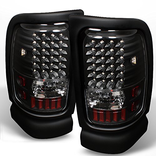 AKKON Black LED Tail Lights Brake Lamps Replacement Pair for 1994-2001 Dodge Ram 1500 & 1994-2002 Ram 2500/3500 Pickup Trucks - Durable, Bright, Easy Installation for Night Driving and Enhanced Safety