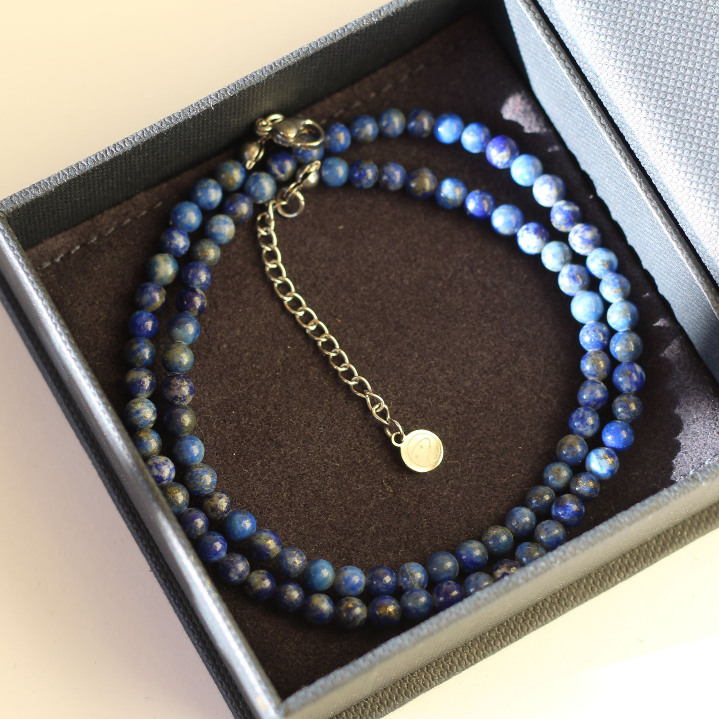 Lapis Lazuli Beaded Necklace - Mini Blue Stone Jewelry for Women, Spiritual Healing & Chakra Balancing | Perfect for Meditation, Yoga & Boho Fashion