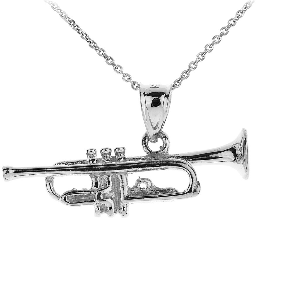 925 Sterling Silver Music Note Trumpet Pendant Necklace for Women - Elegant Musical Instrument Jewelry Gift for Musicians, Band Members & Music Lovers - Perfect for Concerts, Performances & Special Occasions