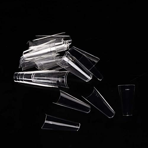 504pcs Coffin Long Fake Nails - Clear Press on Nails with Nail Glue, DIY False Nails Tips for Professional Salon & Home Manicure | Perfect for Parties, Weddings, Halloween & Daily Wear (Transparent)