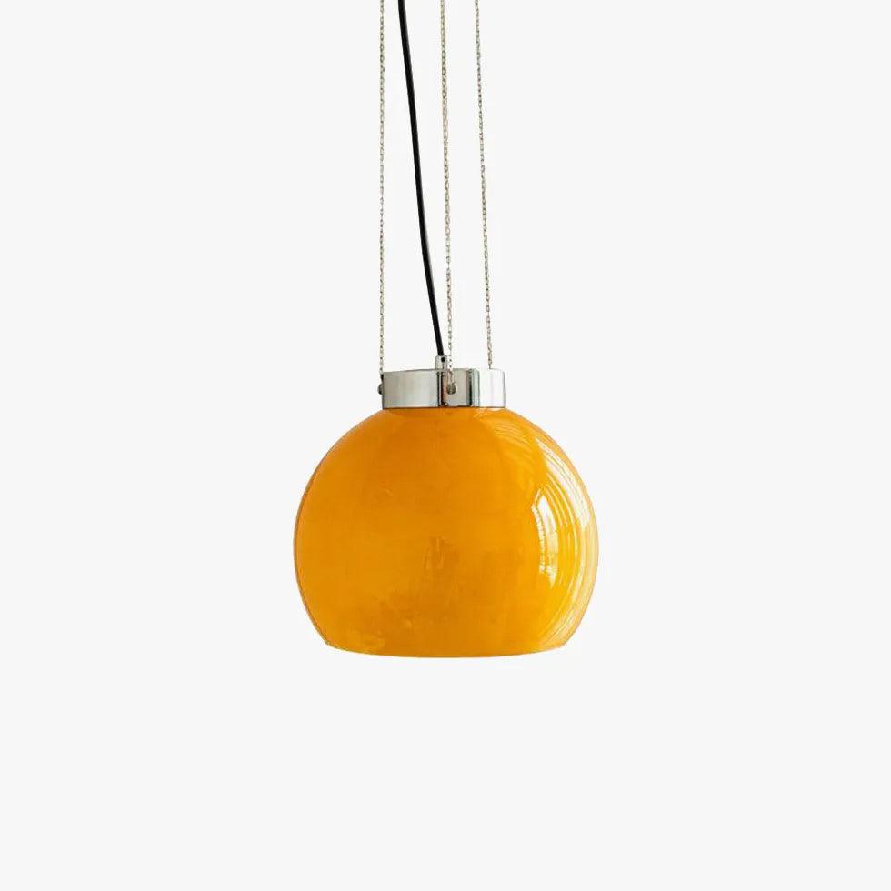Vintage Yellow Glass Pendant Light - Elegant Bedroom Ceiling Fixture for Home Decor, Dining Room & Living Room Lighting
