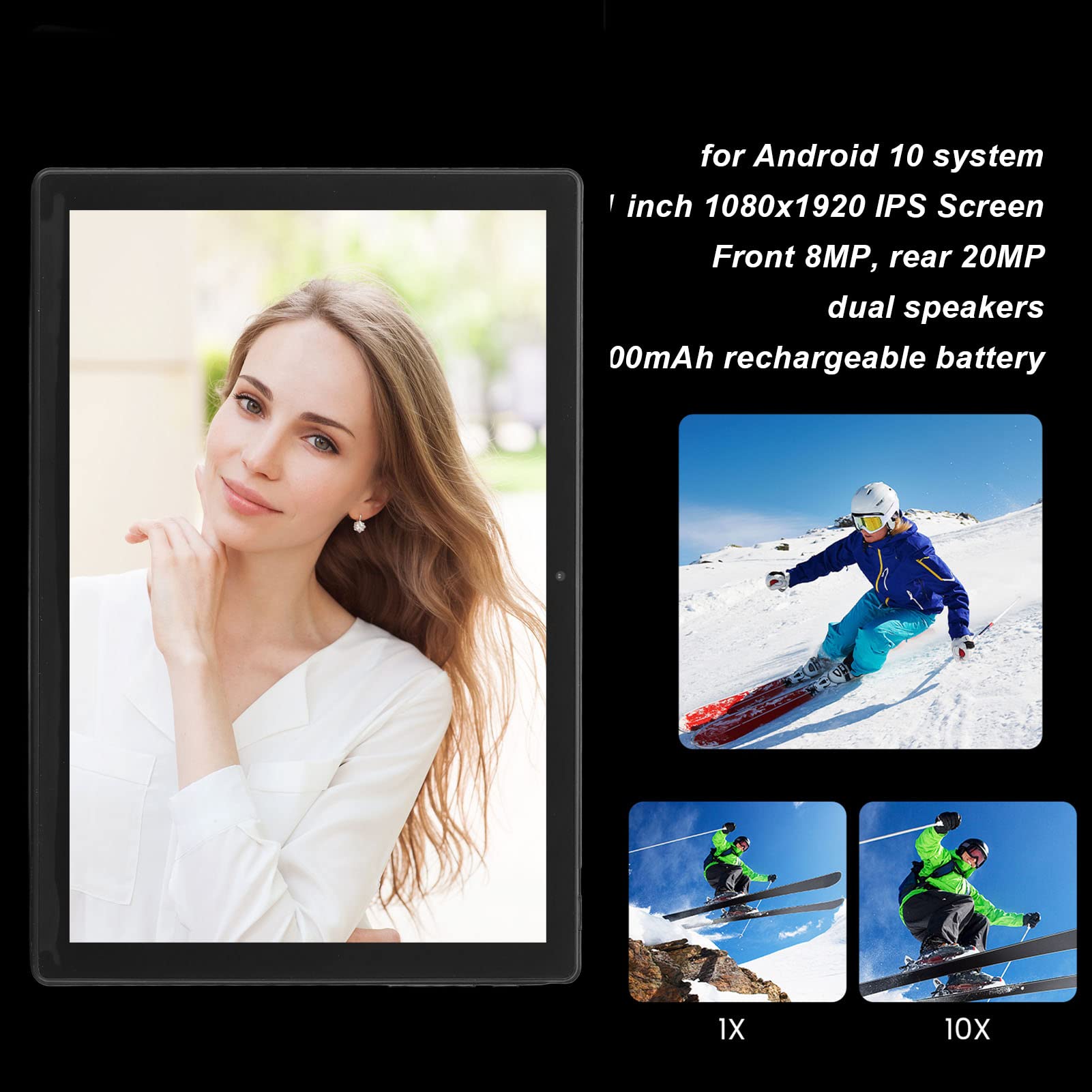 10.1 Inch Android Tablet - 8GB RAM 256GB ROM, 5G WiFi Octa-Core Portable Tablet with 8800mAh Battery (15 Days Standby), 1080x1920 IPS Screen - Perfect for Work, Study & Entertainment
