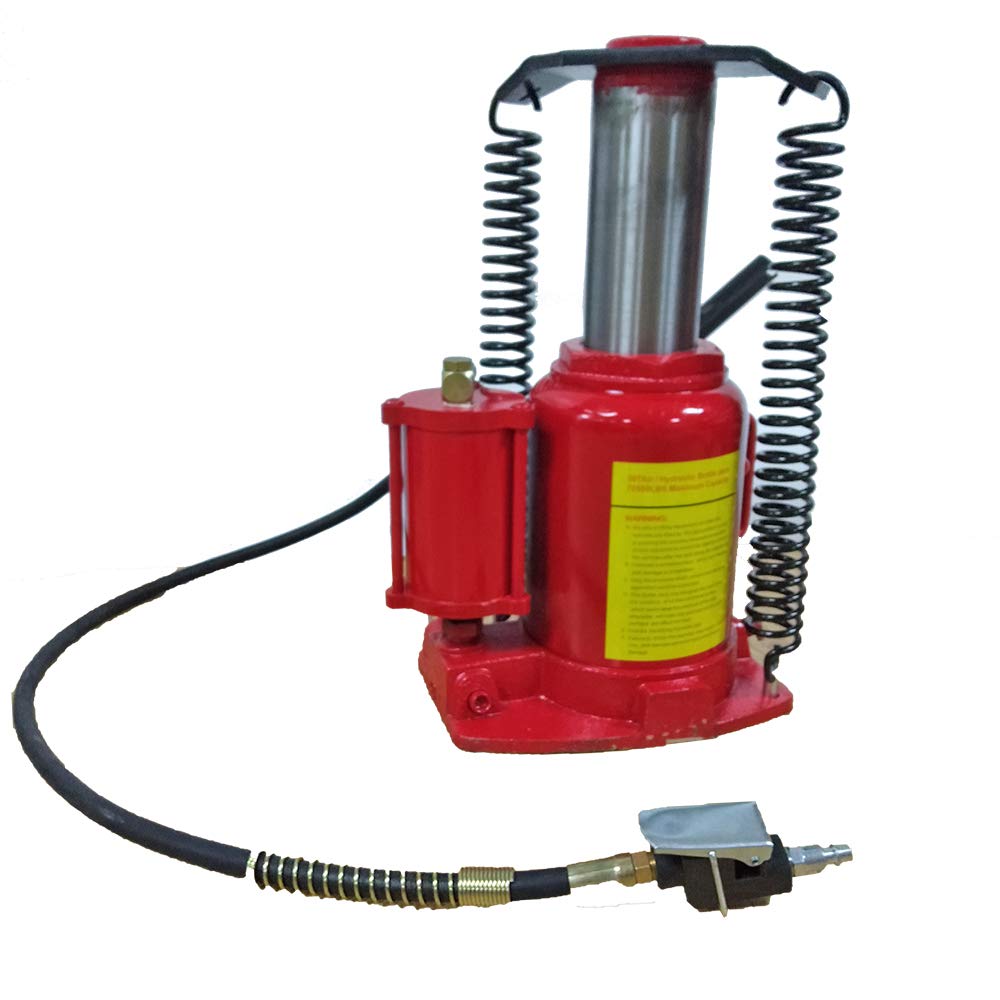 32 Ton Heavy Duty Air/Manual Hydraulic Bottle Jack - TRIL GEAR Red Automotive Lift for Truck, SUV & Vehicle Repair - Ideal for Emergency Roadside Assistance & Garage Maintenance
