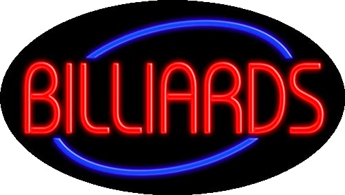 Vintage Billiards Glass Neon Sign #14154 – Handcrafted in USA | Perfect for Game Rooms, Bars & Man Caves