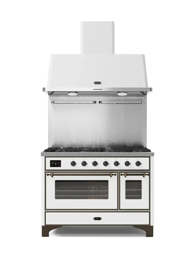 ILVE Majestic 120cm Double Oven Range Cooker with TFT Display - M12SDNE3/WHC | Professional Gas Stove for Home Kitchen, Perfect for Baking, Roasting & Large Family Cooking