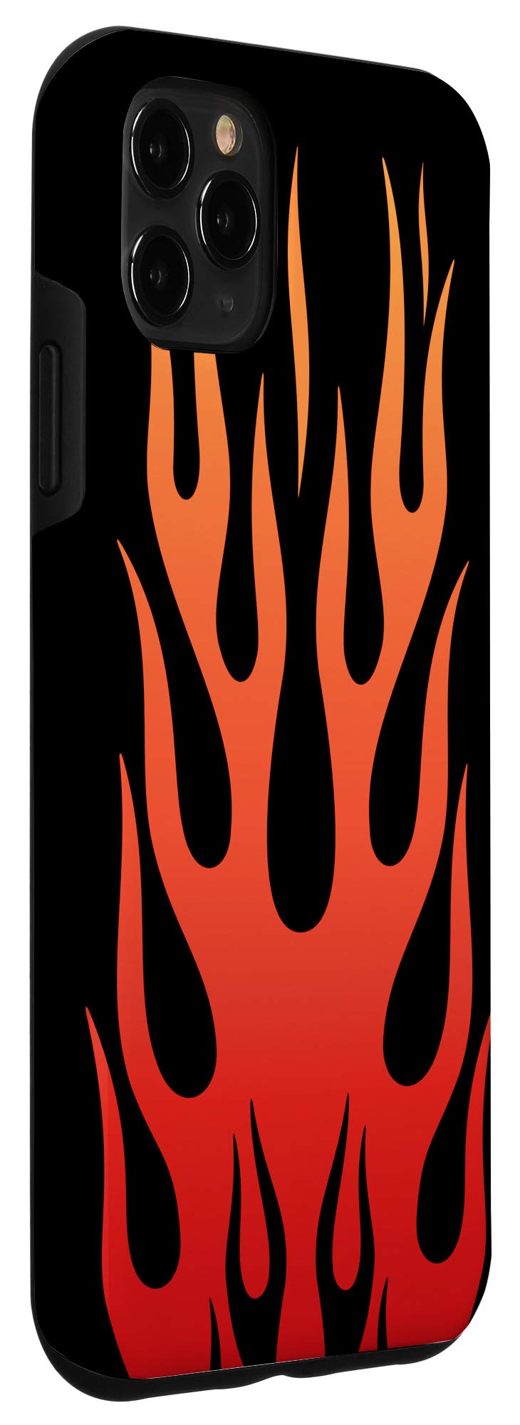 iPhone 11 Pro Max Case - Fire Red & Orange Flame Design on Black Retro Cover | Shockproof Protective Phone Case for Men & Women | Perfect for Daily Use, Travel & Outdoor Activities