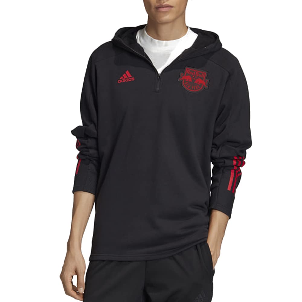 **Adidas Men's Soccer Red Bulls Travel Jacket – Lightweight Windbreaker for Training & Outdoor Sports (Small)**    *Use Case: Perfect for soccer training, travel, hiking, and casual wear in cool weather.*