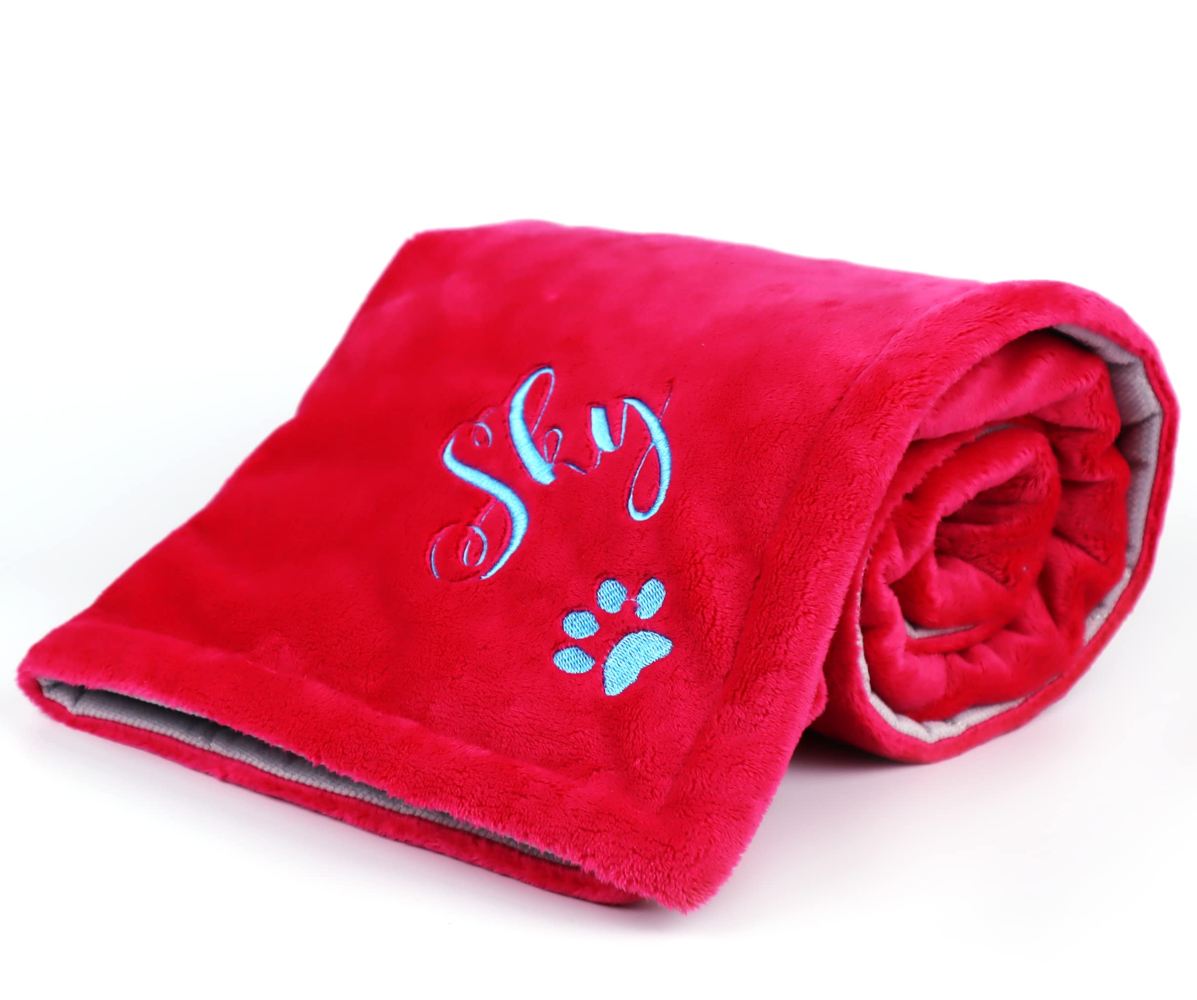 Custom Personalized Dog Blankets for Large Dogs - Embroidered Pet Name Blanket - Perfect Gift for Dog Moms - Soft Pink Dog Accessories (Hot Pink) - Ideal for Couch, Bed & Travel Use
