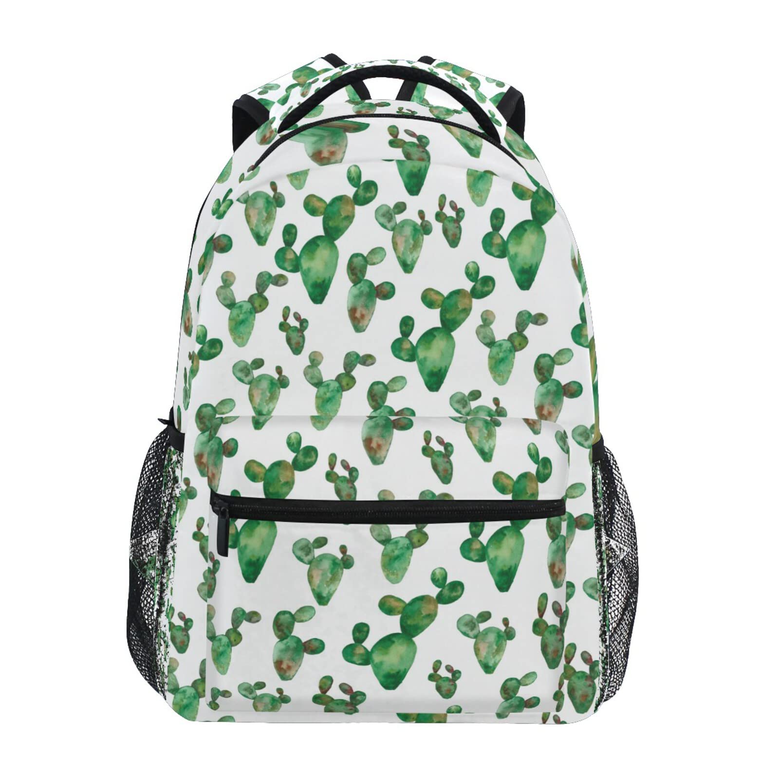 Stylish Watercolor Cactus School Backpack - Durable Laptop Book Bag for College Students, Perfect for Travel, Hiking, Camping & Everyday Use | Trendy Casual Daypack for School & Outdoor Adventures
