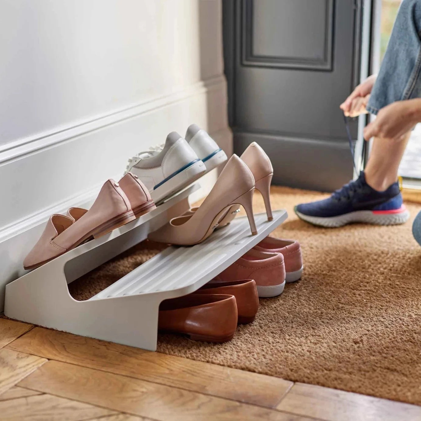 Space Saving Shoe Rack Organizer - NEW Shoe In™ Closet Storage Solution for Shoes (Various Sizes) - Perfect for Bedroom, Entryway & Small Apartment Organization