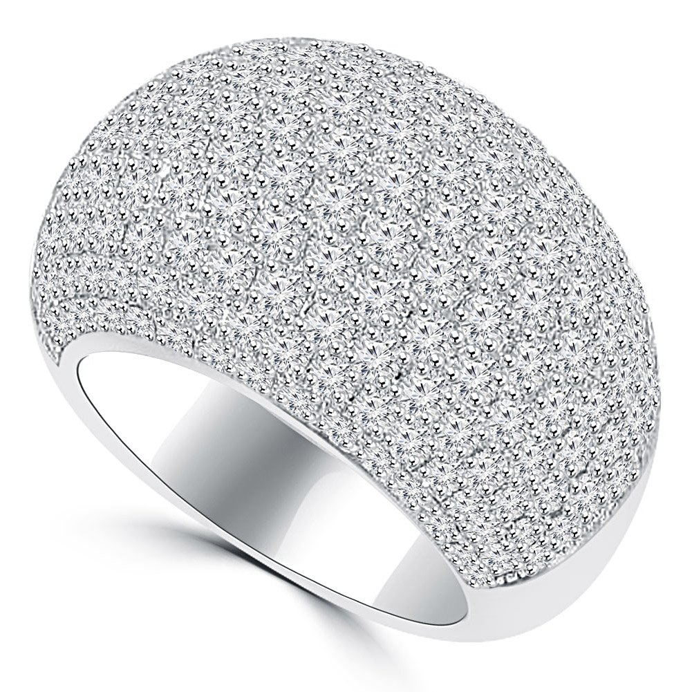5.25 Carat Round Cut Diamond Anniversary Ring for Women in Platinum - Perfect for Engagement, Wedding & Special Occasions
