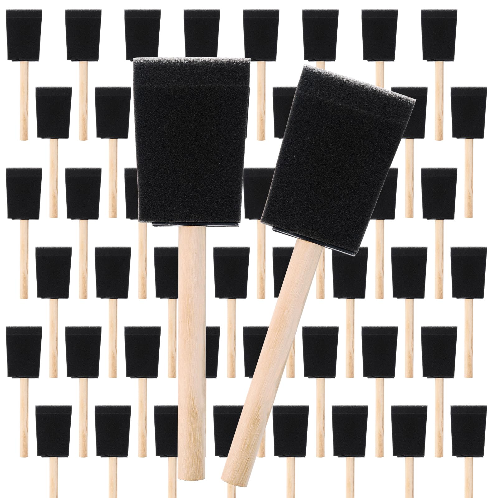 48 Pack 2 Inch Foam Paint Brushes - Bulk Sponge Brushes for DIY, Craft Painting & Staining - Perfect for Home Decor, Furniture Refinishing & Art Projects