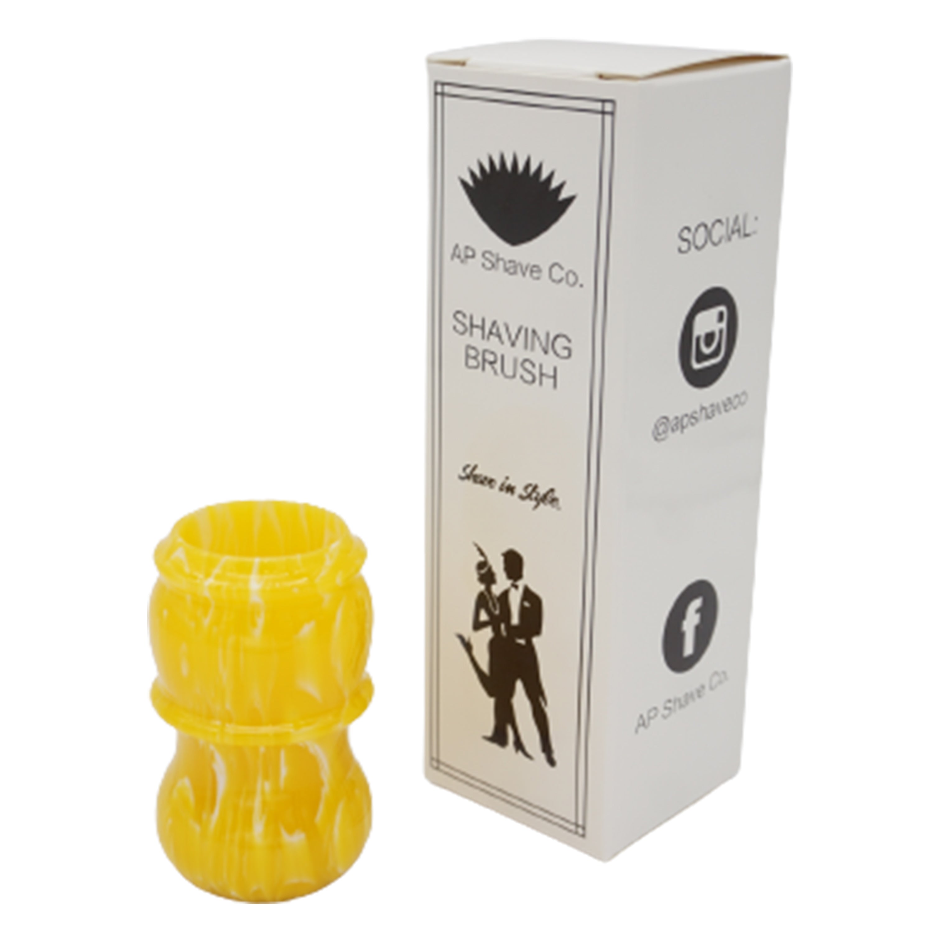 Premium Lemon Drop Handcrafted Shaving Brush Handle - Fits 24mm & 26mm Knots - Perfect for Wet Shaving & Grooming Gifts for Men