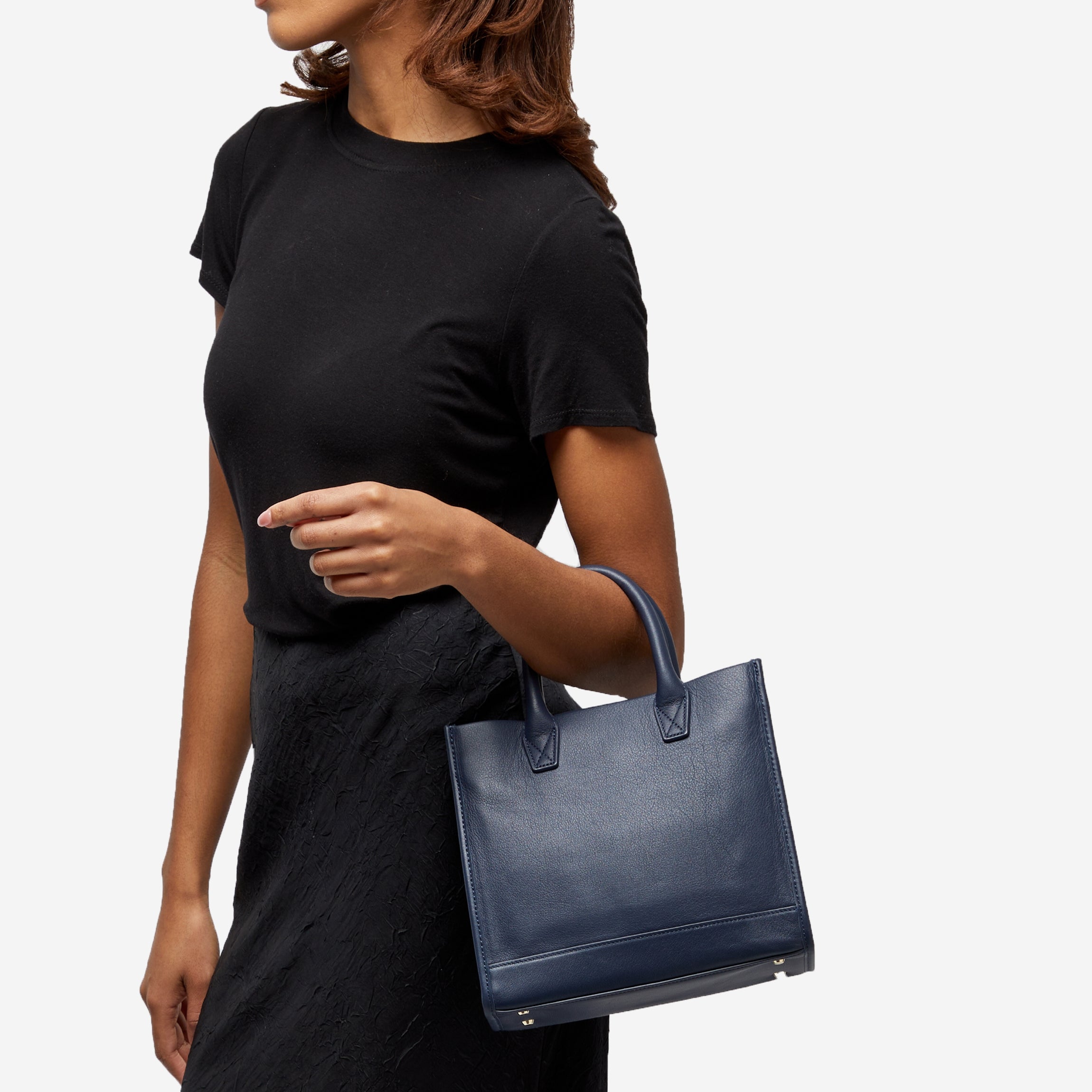 Kress Mini Top Handle Bag for Women - Navy Blue Crossbody Purse, Small Shoulder Bag for Everyday Use, Work, Travel & Shopping