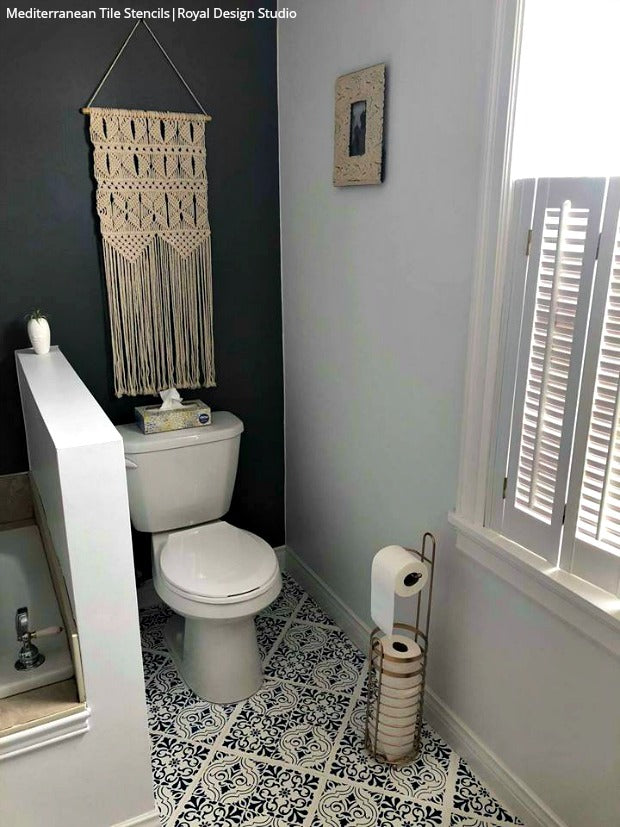 Mediterranean Tile Stencil Set for DIY Home Decor - Reusable Painting Templates for Walls, Floors, and Furniture - Perfect for Kitchen Backsplash, Bathroom, and Outdoor Projects