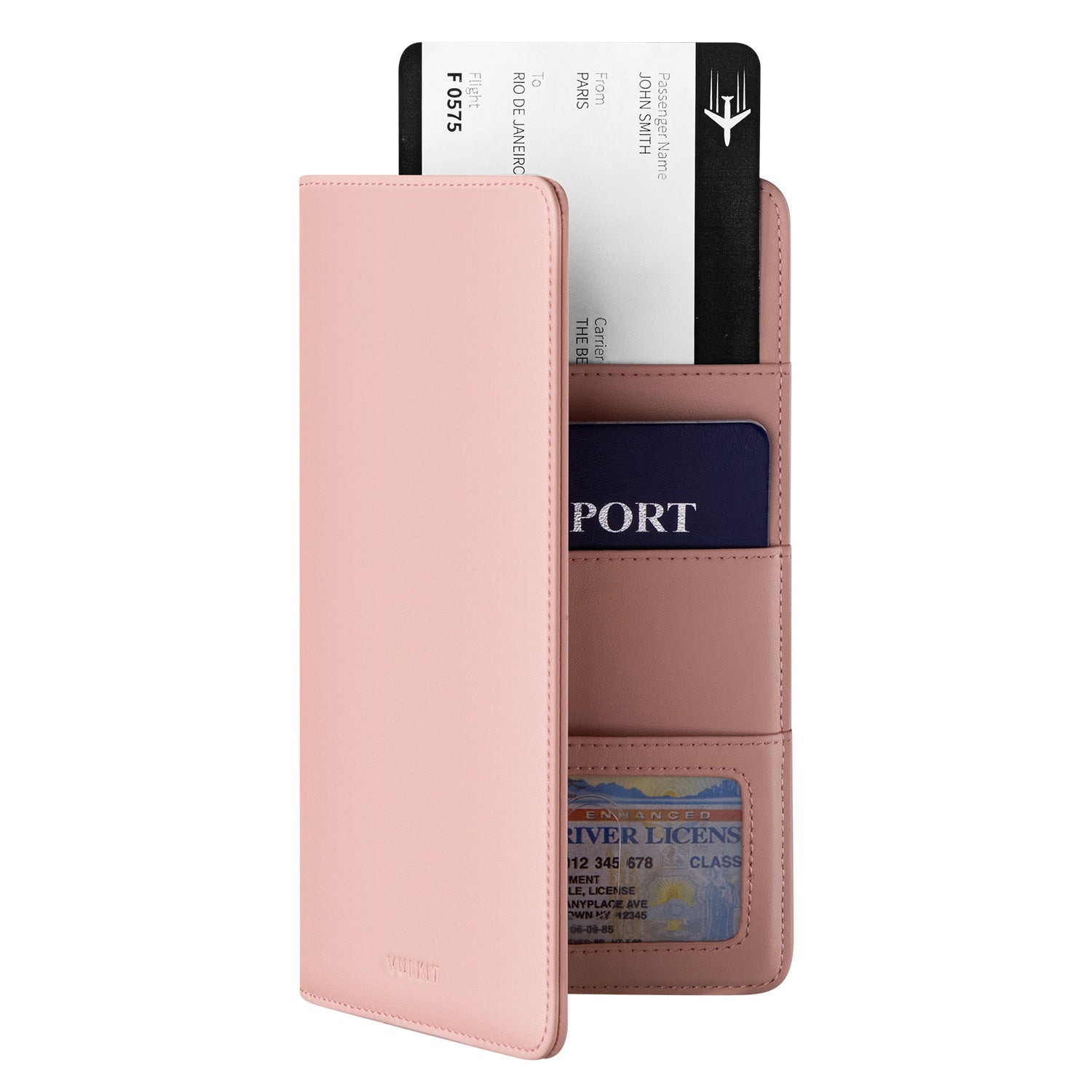 VPW100 RFID Blocking Bifold Passport Wallet - Secure Travel Organizer for Passport, Credit Cards, Cash & Bills | Perfect for International Trips & Business Travel