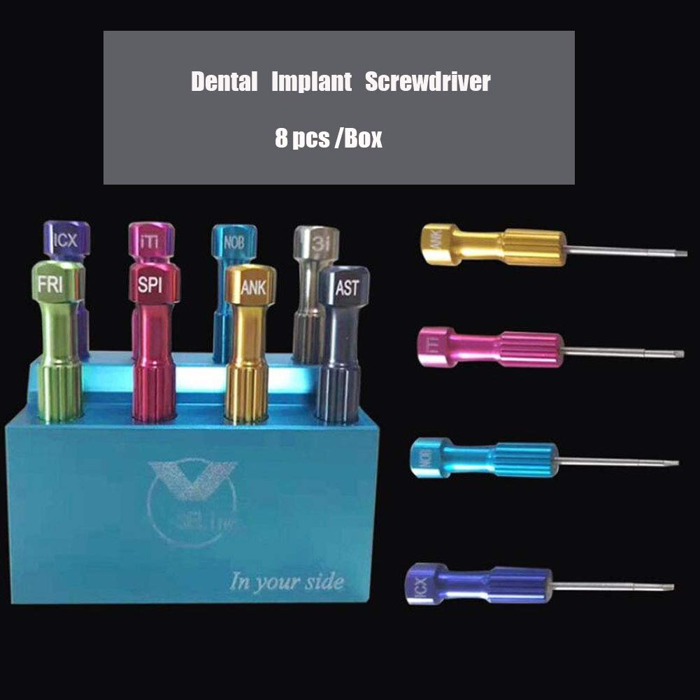 8-Piece Dental Implant Screwdriver Set - Professional Oral Surgery Tools for Dentists - Perfect for Implant Placement & Prosthetic Adjustments