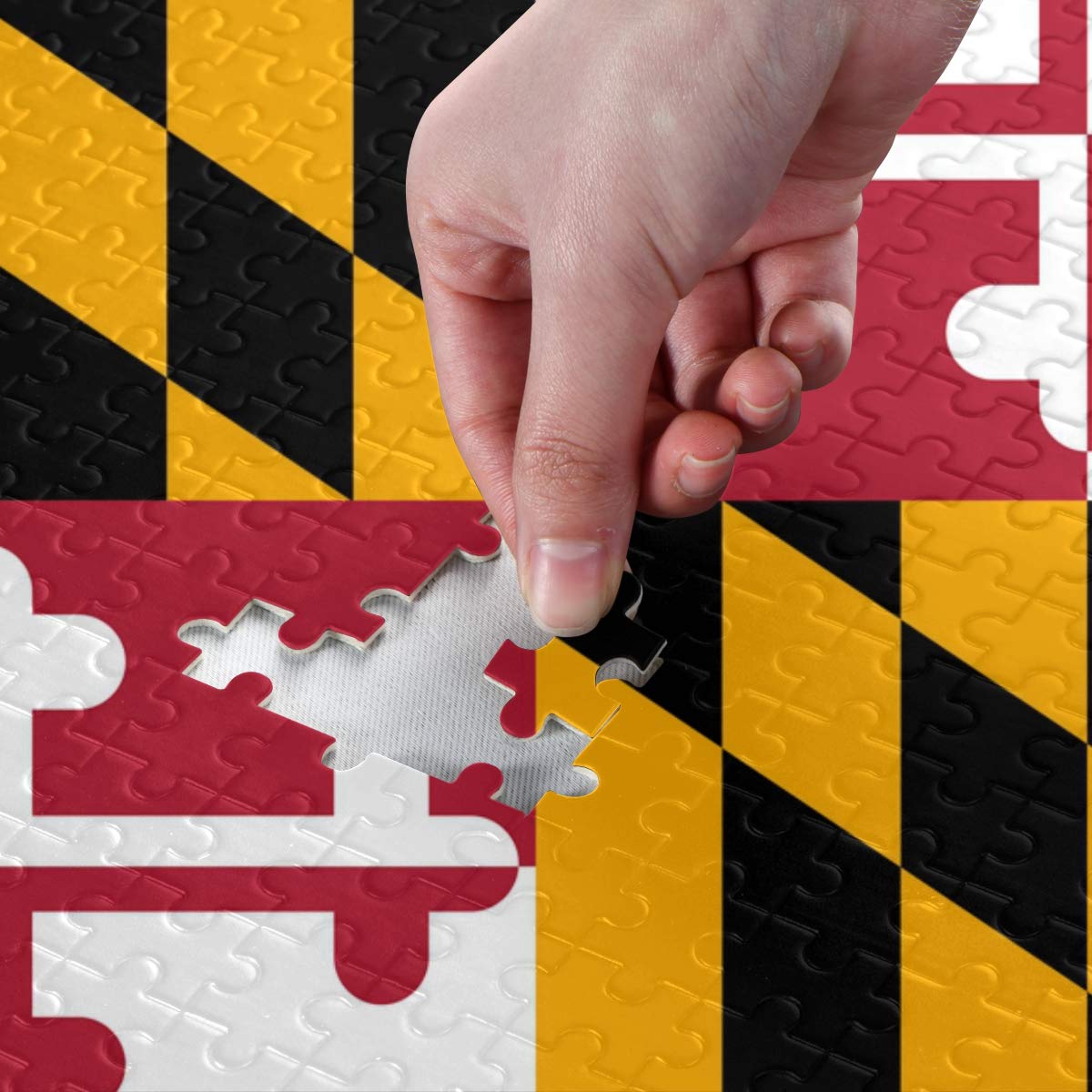 Maryland Flag USA State Jigsaw Puzzle - 500 Pieces for Adults & Kids, DIY Gift for Home Decor, Classroom Learning & Family Game Night