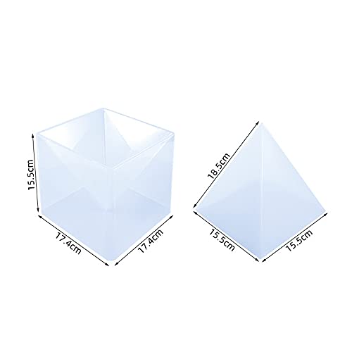 Premium Large Pyramid Resin Mold Set - Crystal Clear Silicone Molds for Epoxy Casting, Jewelry Making & DIY Crafts (Perfect for Home Decor, Spiritual Healing & Unique Gift Creation)