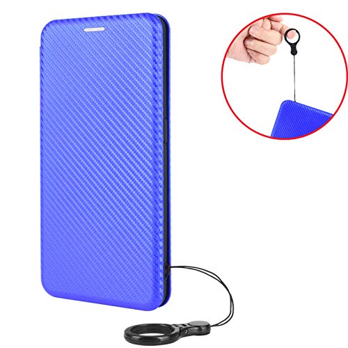 Xiaomi Redmi K40 Gaming Carbon Fiber Flip Case - Shockproof Hybrid PU+TPU Full Protection Wallet Cover with Strap | Perfect for Daily Use, Travel & Business Meetings