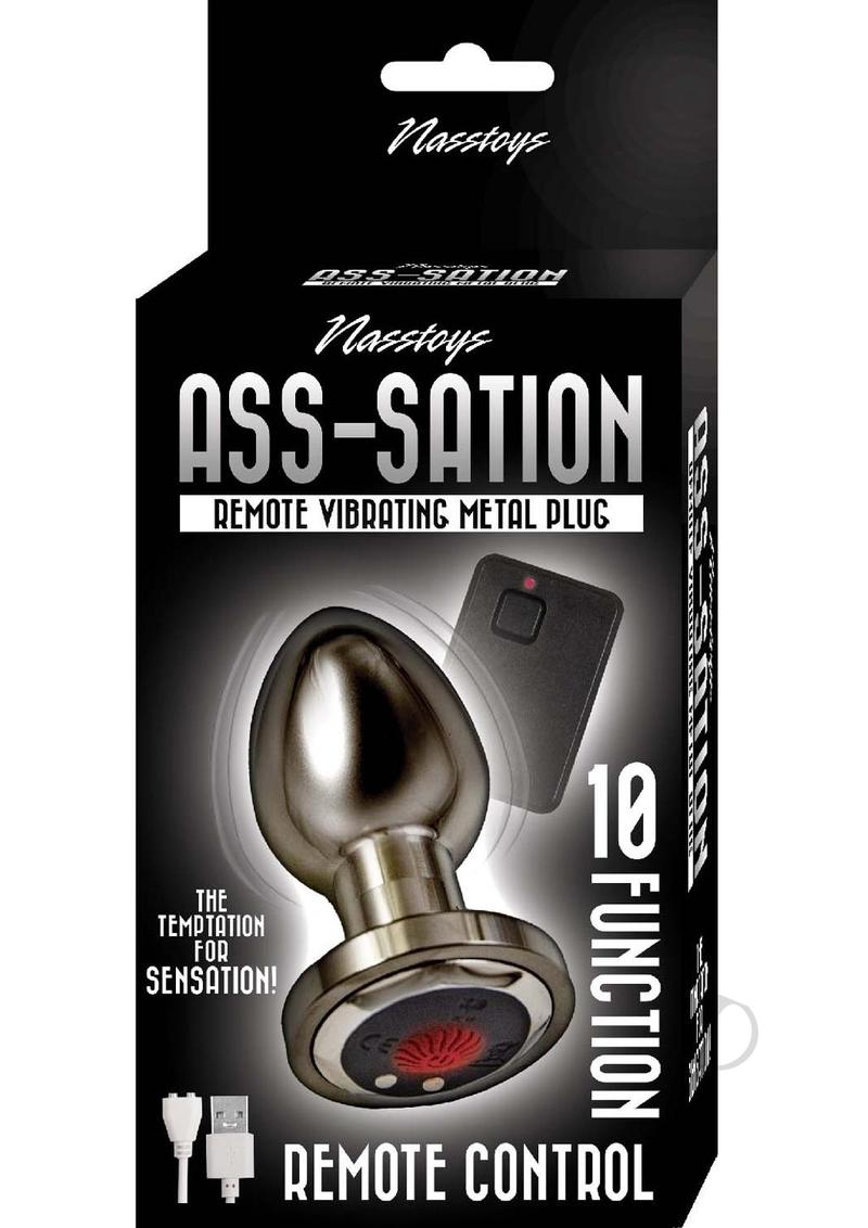 Rechargeable Remote Control Vibrating Metal Anal Plug for Men & Women - Black - Perfect for Couples Play & Solo Pleasure