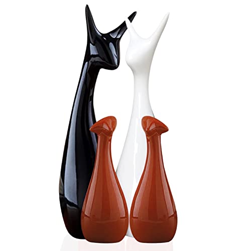 4 Pc Deer Family - Brown Black and White