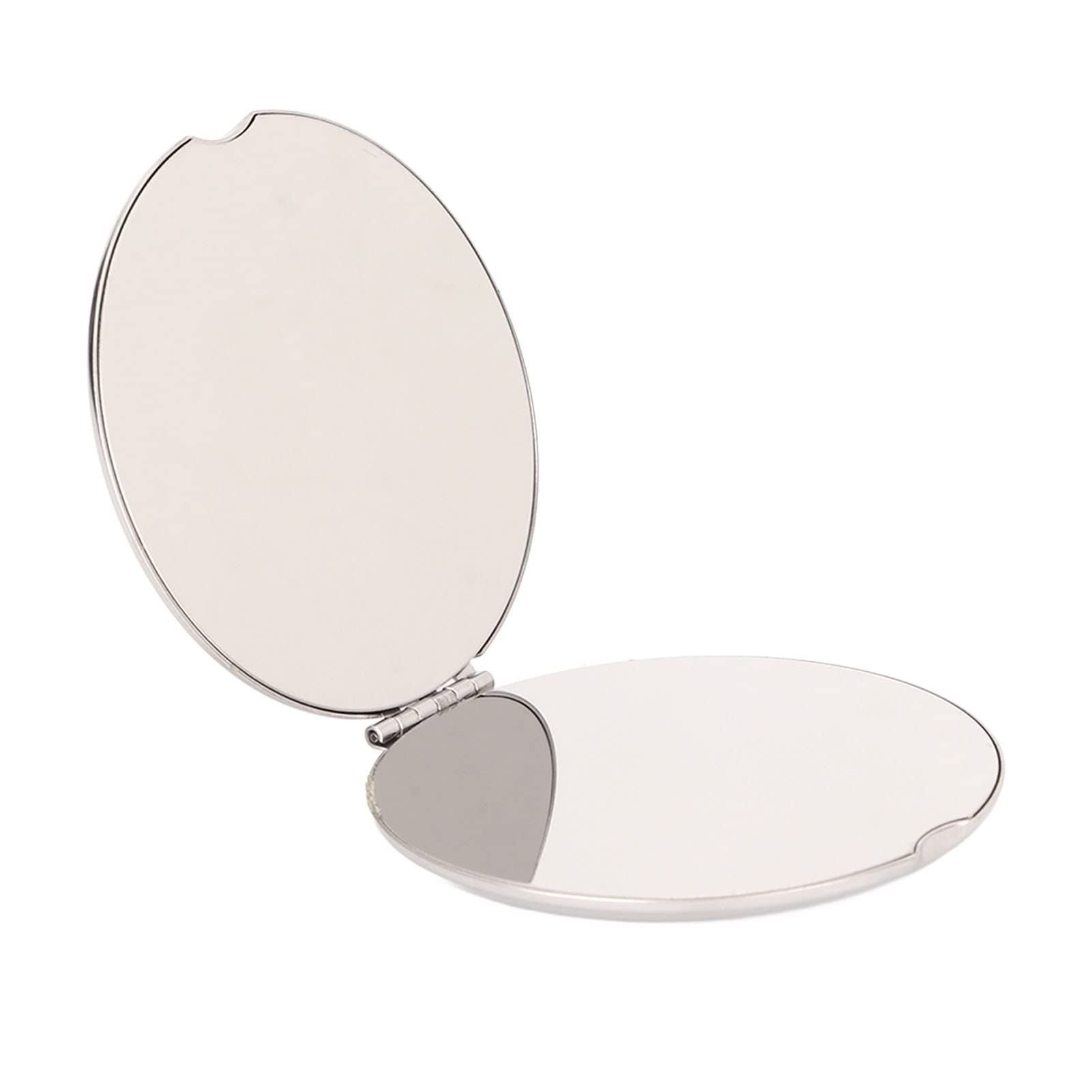 Portable Double-Sided Pocket Mirror - Stainless Steel Compact Travel Mirror for Purse, Makeup, and On-the-Go Touch Ups (Ideal for Travel, Office & Daily Use)
