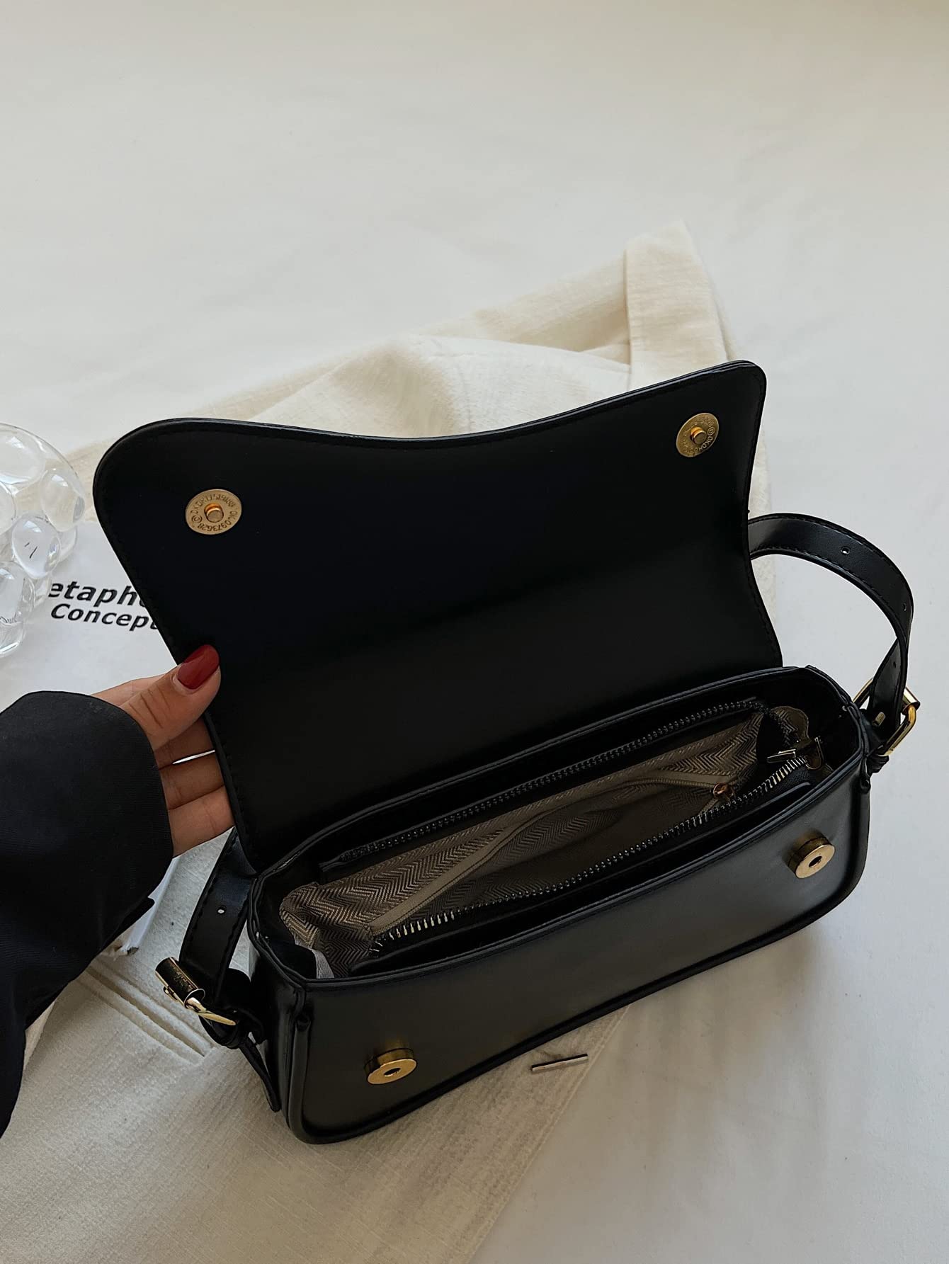 Verdusa Women's Genuine Leather Shoulder Bag - Trendy Hobo Crossbody Handbag with Y2K Saddle Flap Design - Perfect for Work, Travel & Evening Events