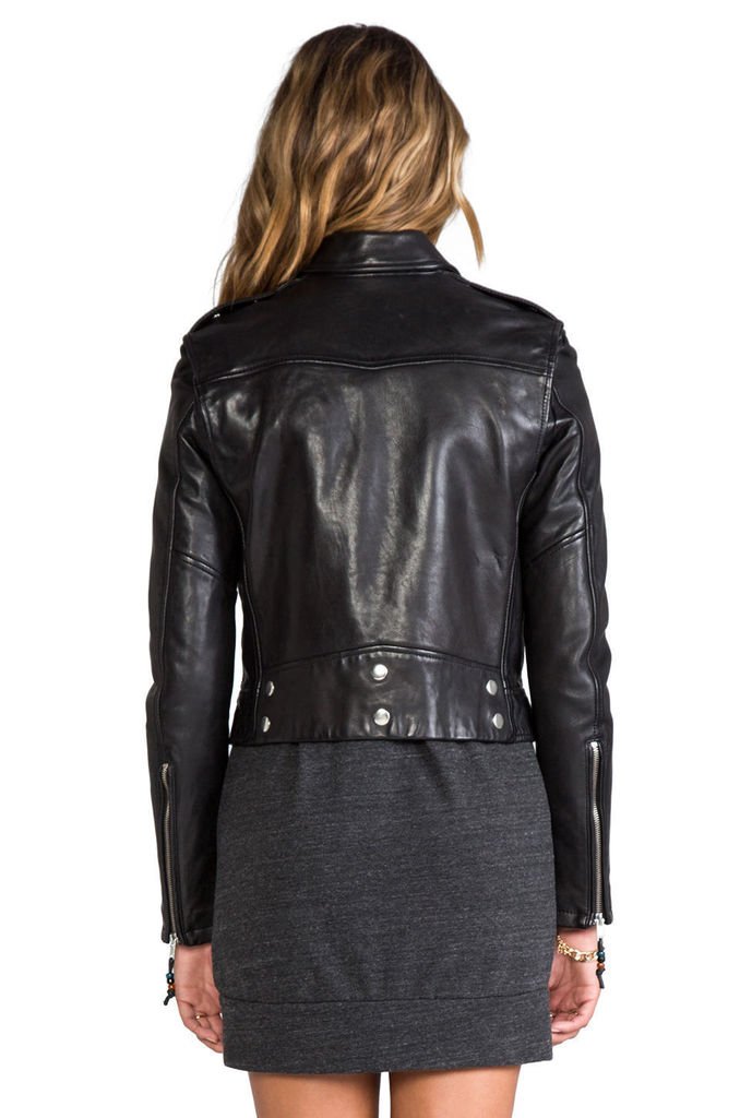 Genuine Lambskin Biker Bomber Jacket for Women - Medium Size, Black | Stylish Motorcycle Jacket for Riding & Casual Outfits