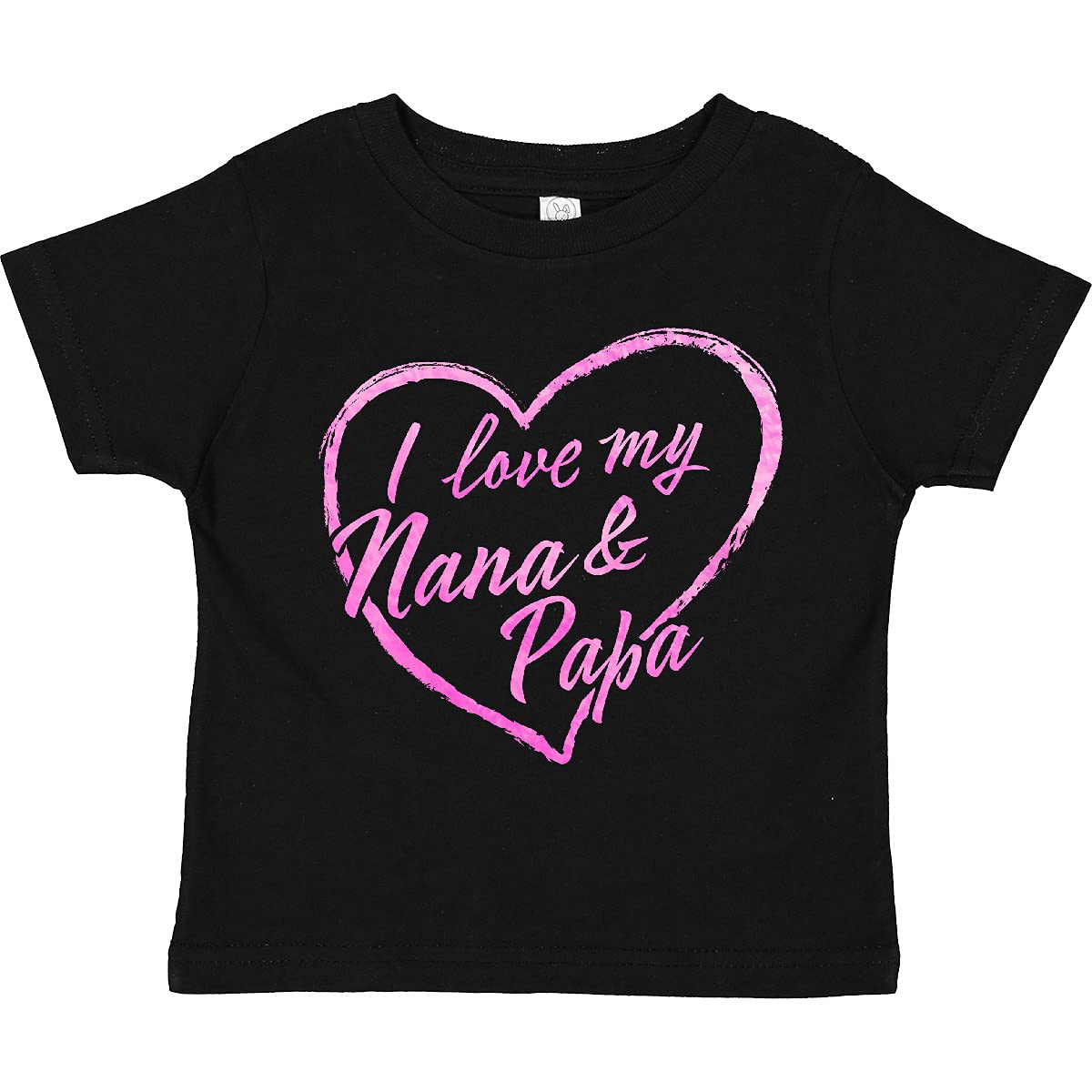 Inktastic I Love My Nana and Papa Pink Chalk Heart Toddler T-Shirt - Cute Grandparent Gift for Toddlers, Birthday & Family Reunions
