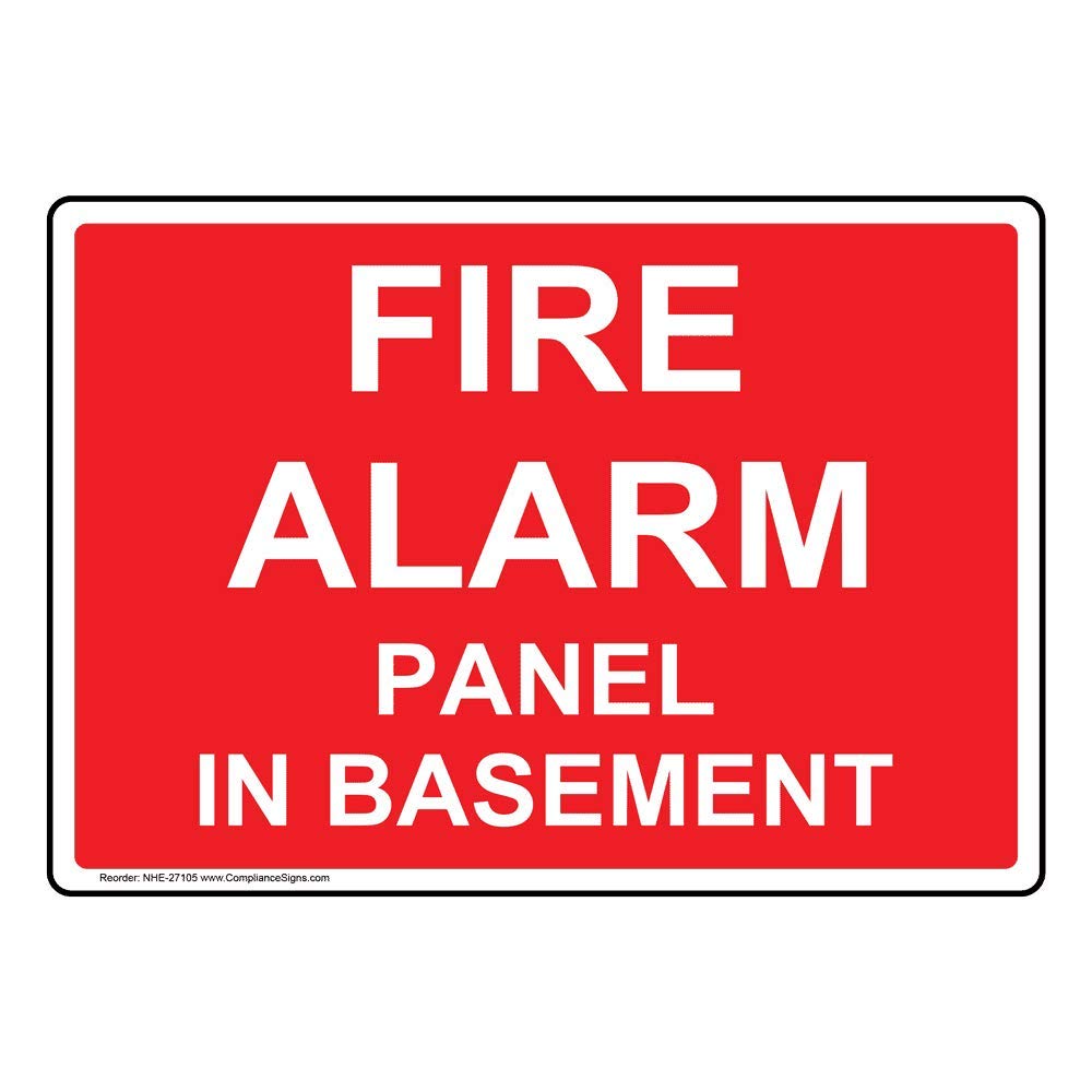Fire Alarm Panel in Basement Sign - 10x7 Inch Durable Plastic Safety Sign for Fire Equipment & Emergency Preparedness | Ideal for Commercial Buildings, Warehouses & Industrial Facilities