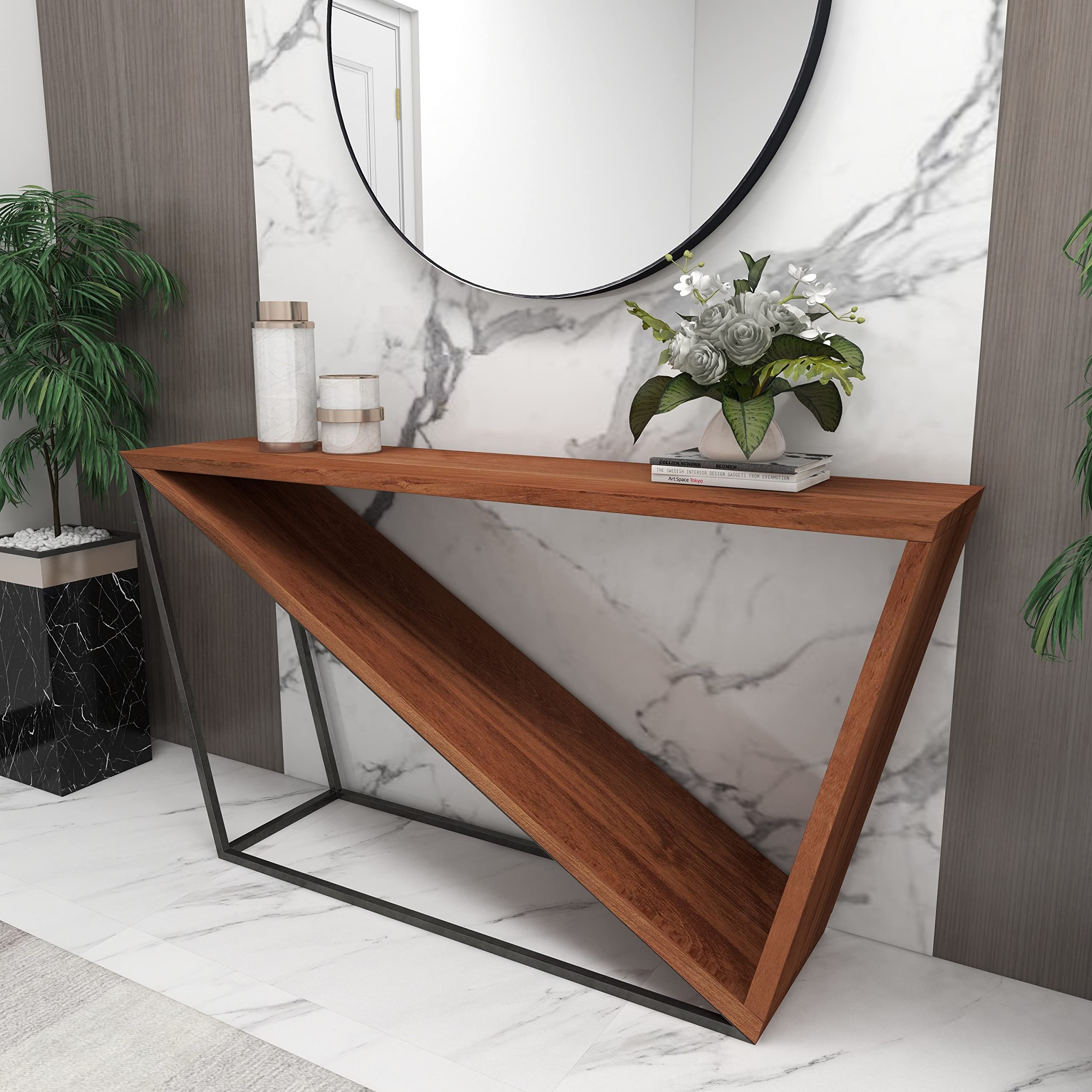 Deco 79 Modern Wood Rectangle Coffee Table with Grey Metal Base - 57