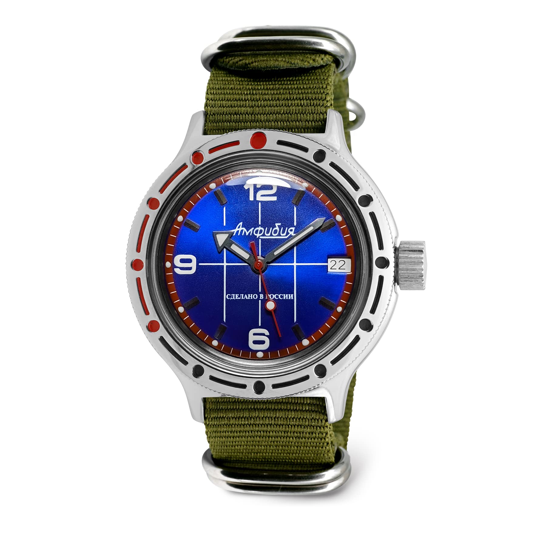 VOSTOK Amphibia 420331 Classic Automatic Self-Winding Russian Diver Watch - 200m Water Resistant - Men's Casual, Business & Fashion Timepiece - Perfect for Diving, Office Wear & Everyday Use