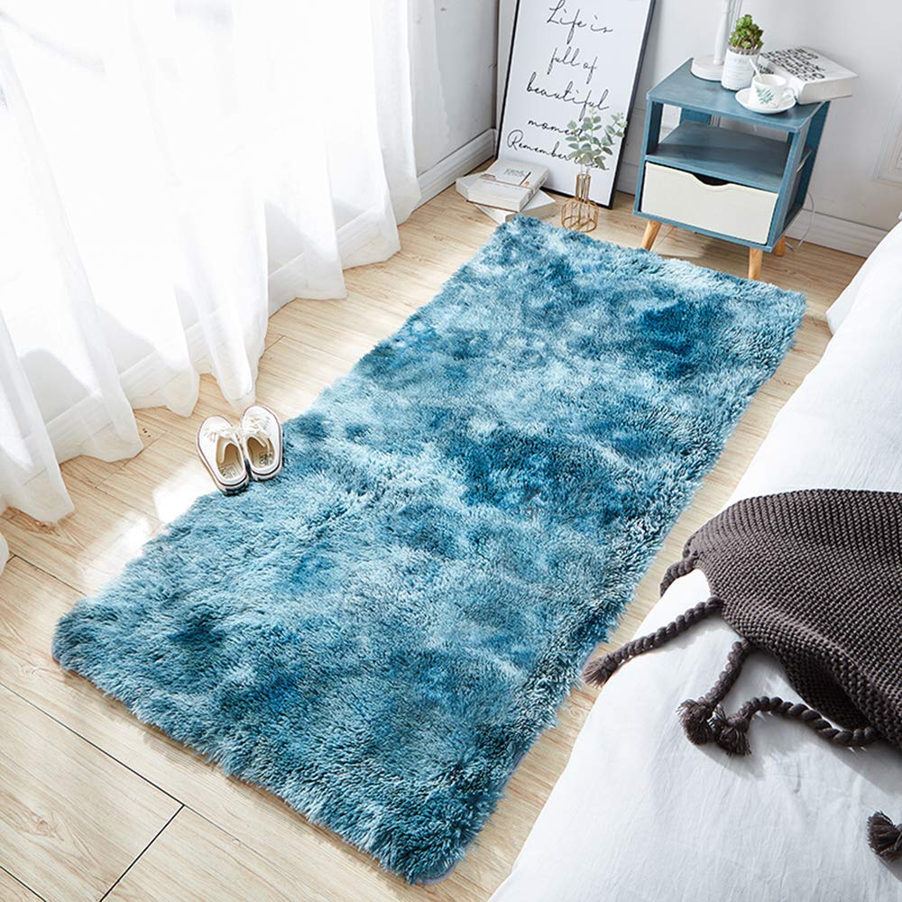 Soft Indoor Modern Anti-Skid Faux Fur Rug - Plush Shaggy Fluffy Floor Carpet for Living Room & Bedroom (60x200cm) - Perfect for Cozy Home Decor & Warm Winter Comfort