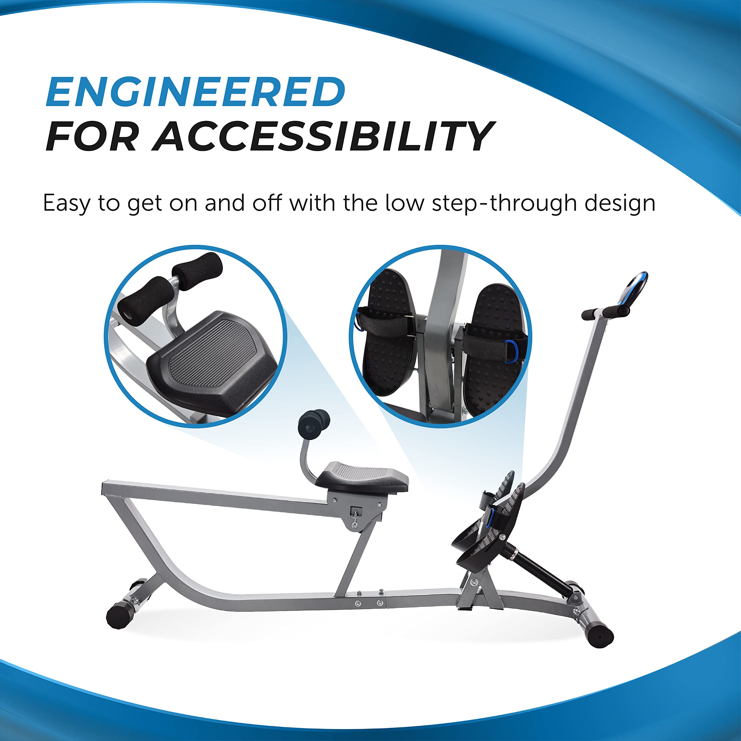 Stamina Hydraulic Rower Machine with Smart Workout App - Adjustable Resistance Rowing Machine for Home Gym, Full Body Workout & Cardio Training | Perfect for Small Spaces, Apartment Fitness & Weight Loss