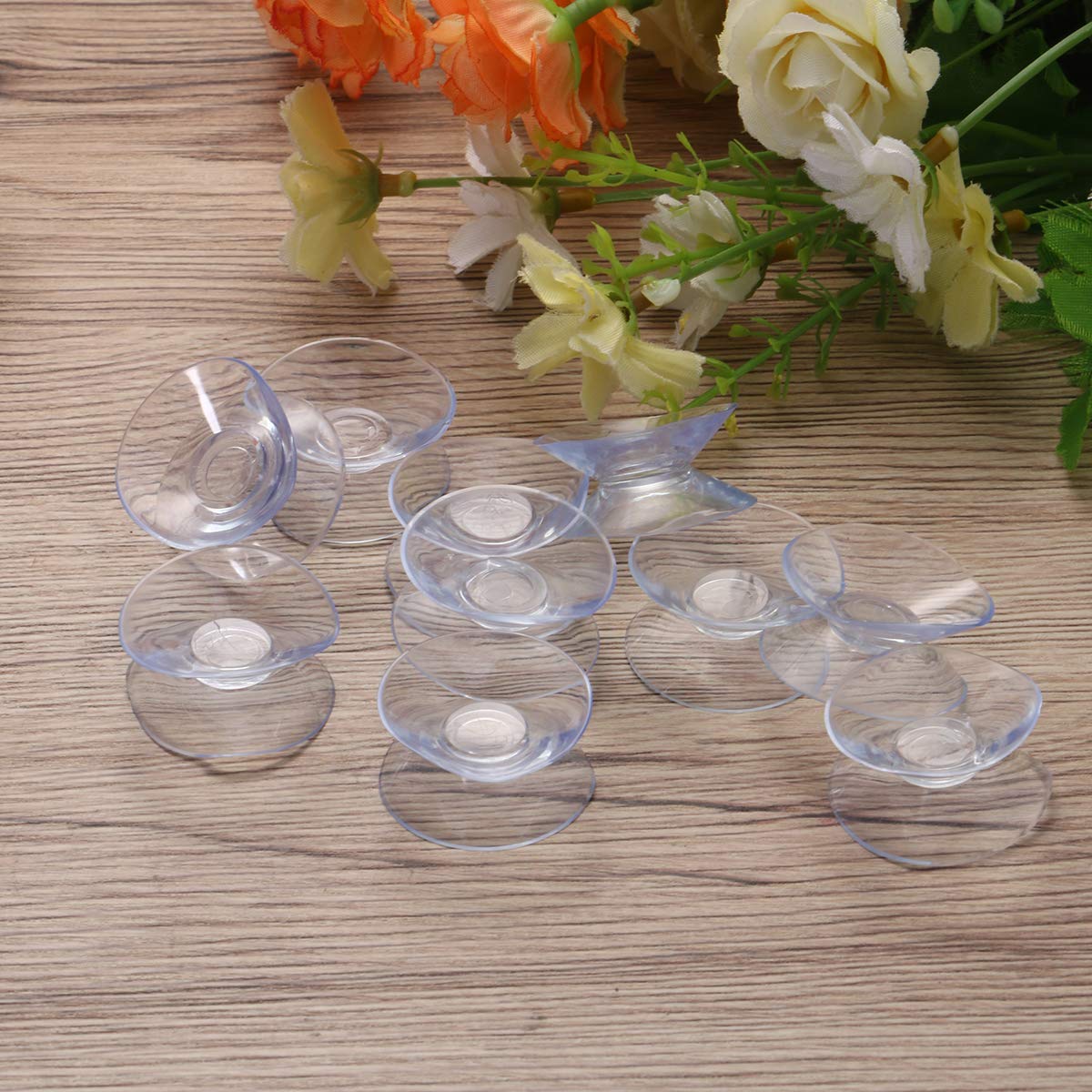 ZIBUYU Double Sided Suction Cups for Glass - 20 Pack 30mm White PVC Plastic Sucker Pads | Bathroom, Kitchen, Window & Mirror Mounting Accessories