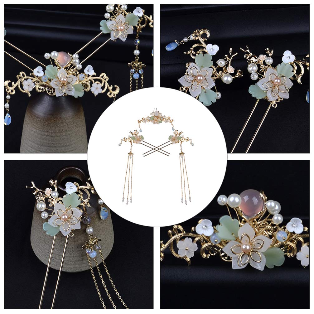 Vintage Chinese Hair Sticks - 3pcs Tassel Hair Pins for Women | Wedding & Party Accessories