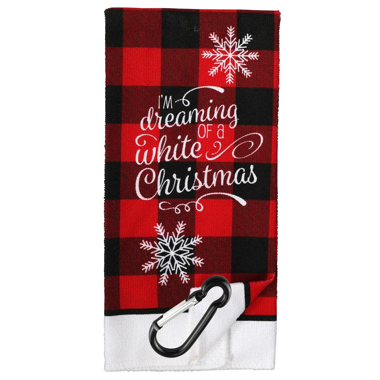 White Christmas Kitchen Dish Towels & Bathroom Hand Towels - 12x25 Inch Holiday Decorative Towels for Festive Decor | Merry Christmas Happy Holiday Home Decor