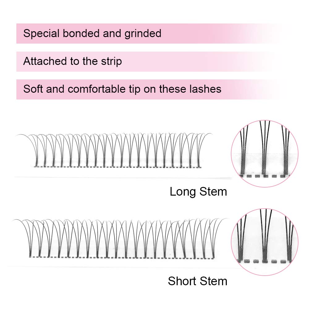 3D-5D-7D Volume Eyelash Extensions - Premade Fans 0.07 C/D Curl 9-20mm - Professional Salon Quality Lashes for Dramatic Eye Look - Perfect for Weddings, Parties & Special Occasions