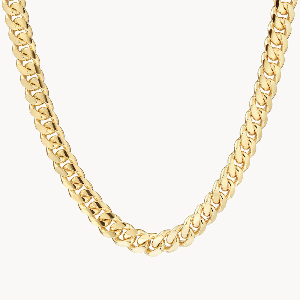 Heavy Flat Curb Chain Necklace in 14K Gold Plated - Trendy Layered Jewelry for Women, Perfect for Everyday Wear & Special Occasions