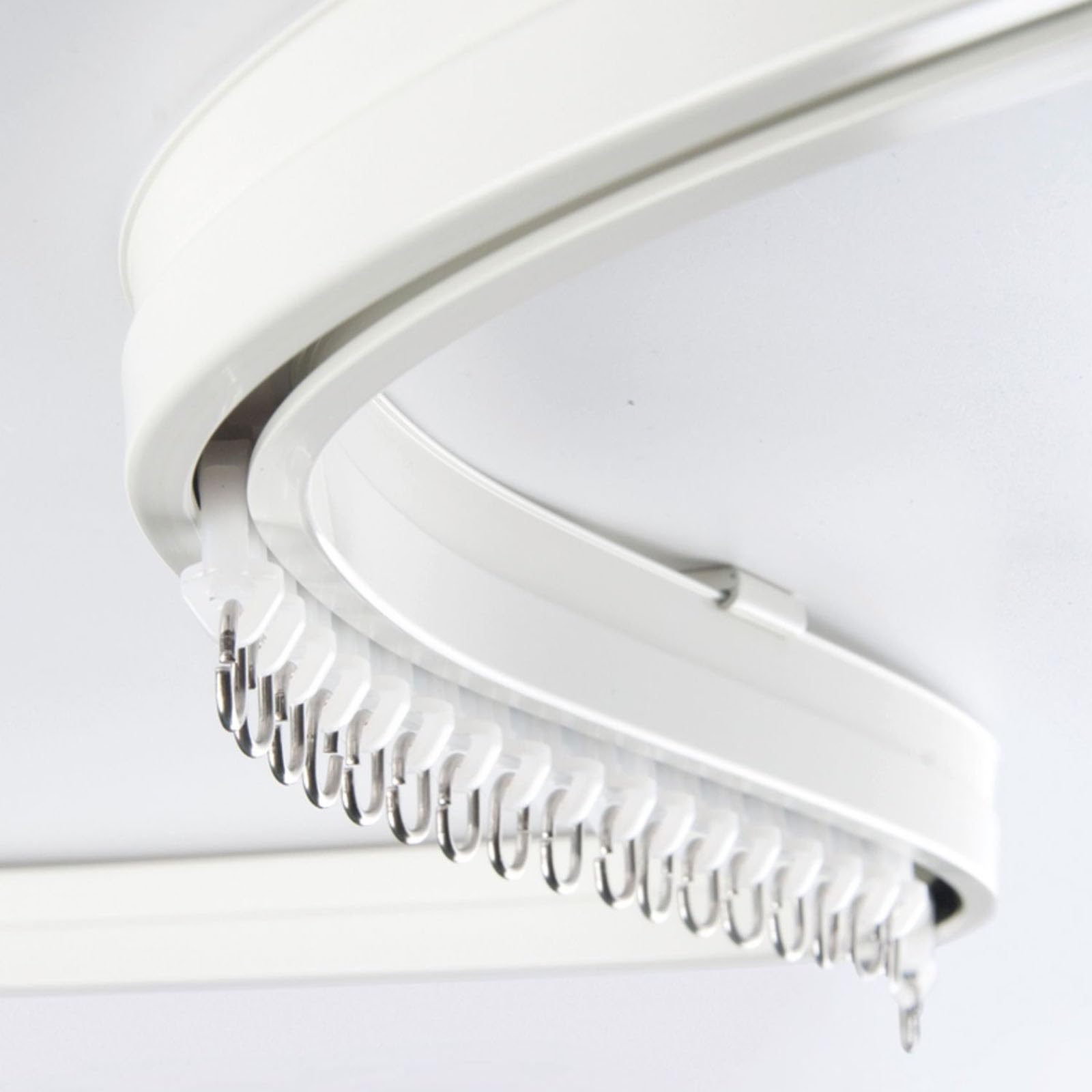 Heavy Duty Ceiling Curtain Track System - Flexible S/U/Z Shaped Bendable Design (3FT to 20FT) for Hospital, RV, Apartment & Privacy Room Dividers | Durable Free Standing Curtain Rod for Home, Office and Healthcare Facilities