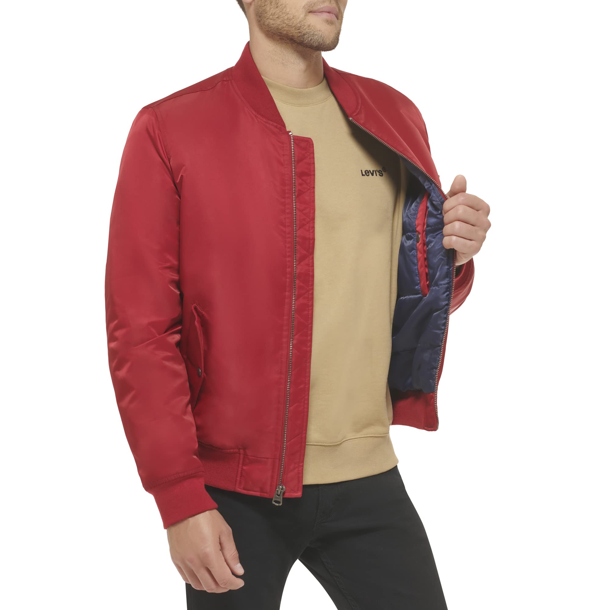 Levi's Men's MA-1 Flight Lightweight Zip-Up Bomber Jacket - Stylish & Comfortable Outerwear for Casual Wear, Travel & Everyday Use
