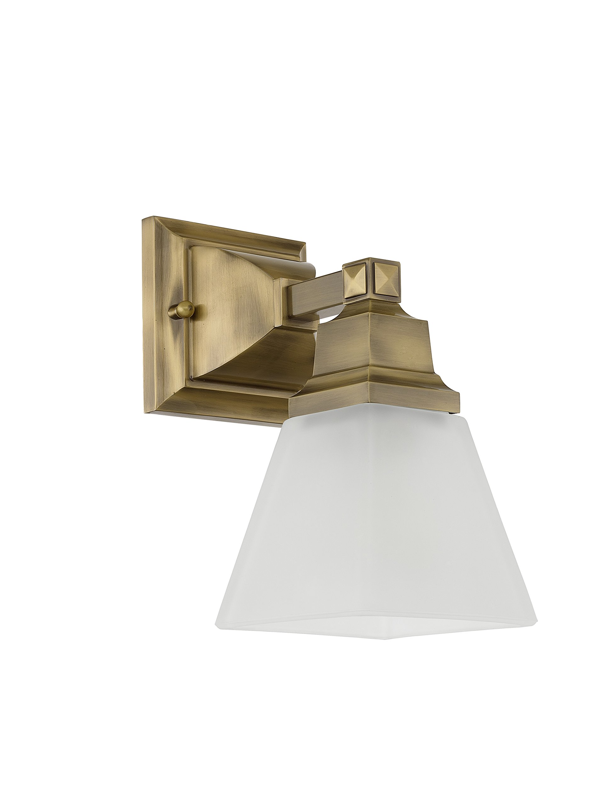 Livex Lighting 1031-01 Mission Style 1-Light Bathroom Vanity Light Fixture in Antique Brass - Perfect for Bathroom, Powder Room, and Dressing Area Lighting