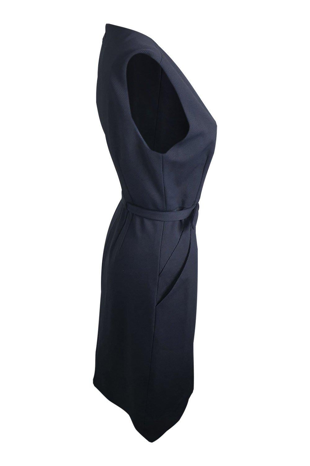 DIANE VON FURSTENBERG Black Twill Nula Shift Dress Size 6 - Elegant Casual Office Wear & Special Occasion Dress
